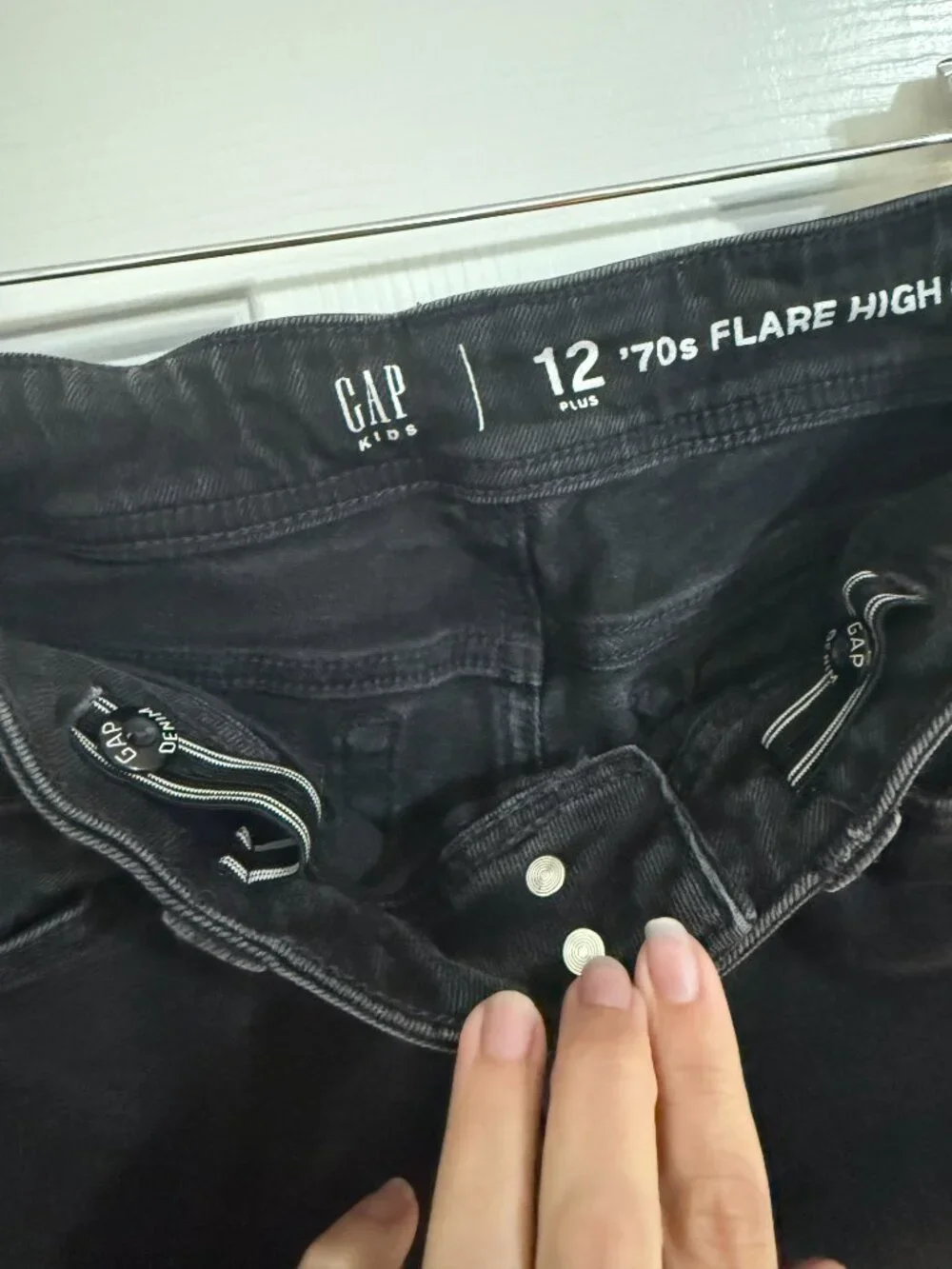 Gap Kids Girls 12 Plus ’70s Flare High Rise Black Jeans Y2K